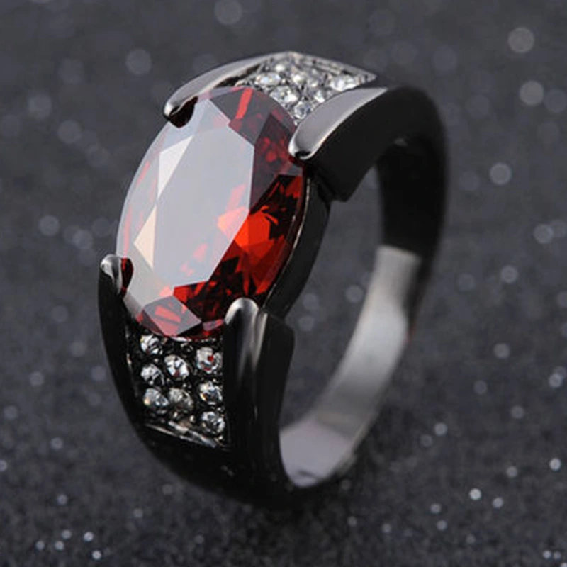 Inlaid Gemstone Ring Popular Engagement Jewelry In Europe And America