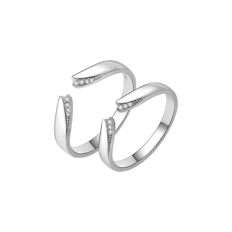 A Pair Of Stylish Personality S925 Silver Boys Proposal Ring