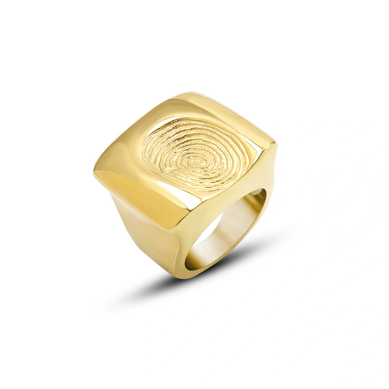 Exaggerated Fingerprint Decryption Personality Casting Ring Female Index Finger Ring