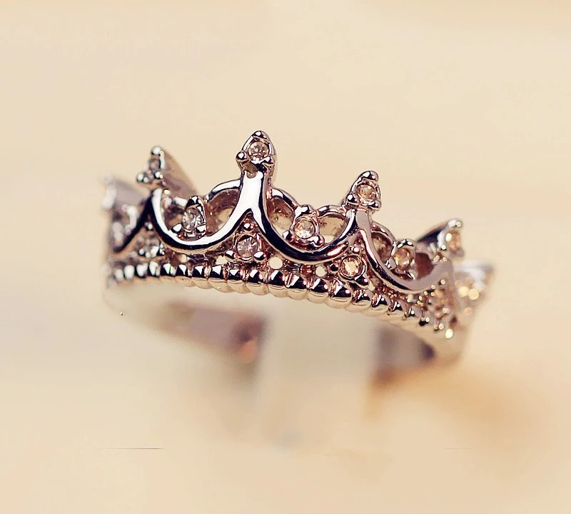 Korean Version Diamond Crown Ring