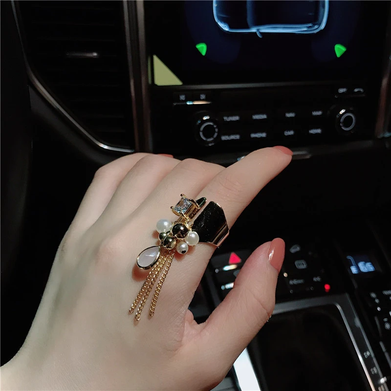 Metallic Fringe Ring Women Fashion Personality