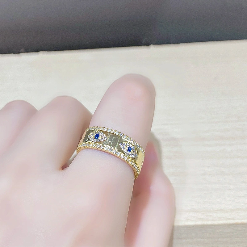 Gold-plated Blue Eye Zircon Ring