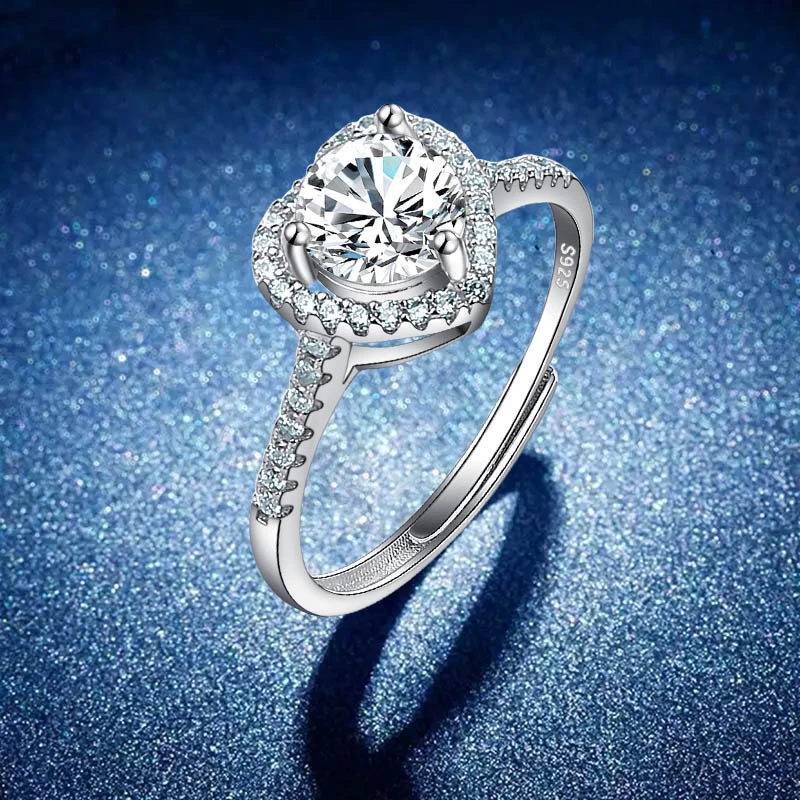 Moissanite Diamond Ring Female Full Diamond Micro Inlaid Zircon