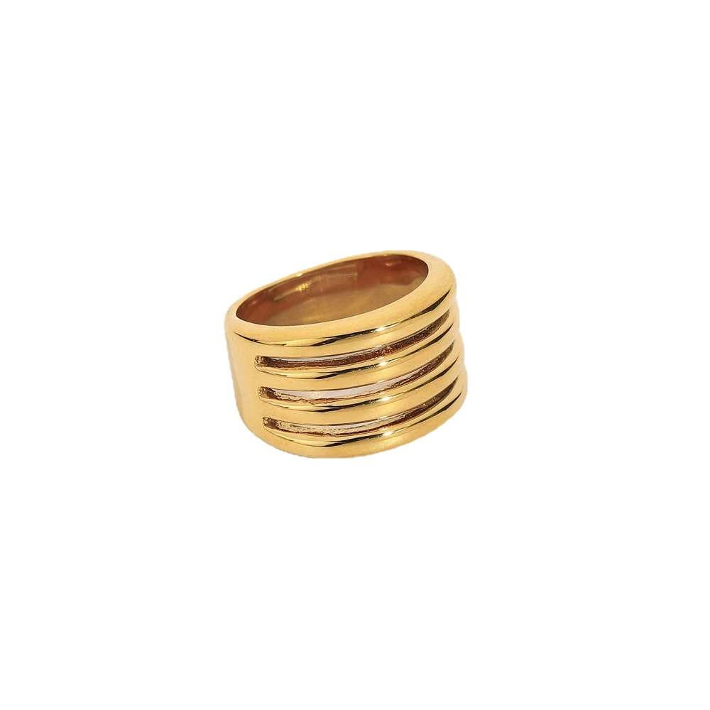 Punk Hollow Multi-Layer Wide Face Ring