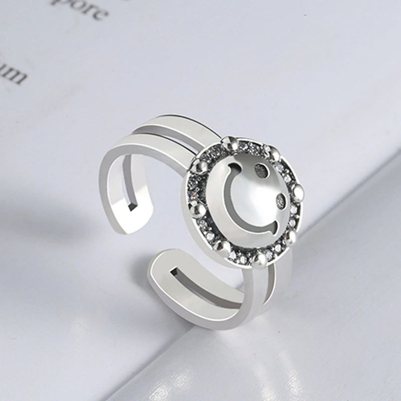 Smiley ring feminine temperament positive energy net celebrity with index finger ring