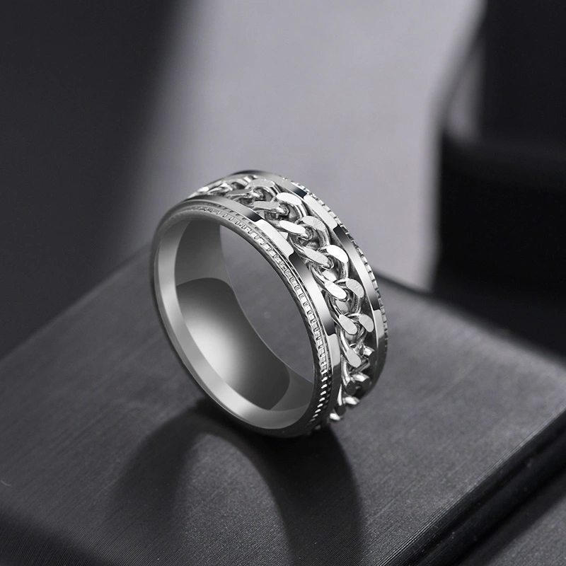Men's Rotating Chain Titanium Steel Cool Ring Ring