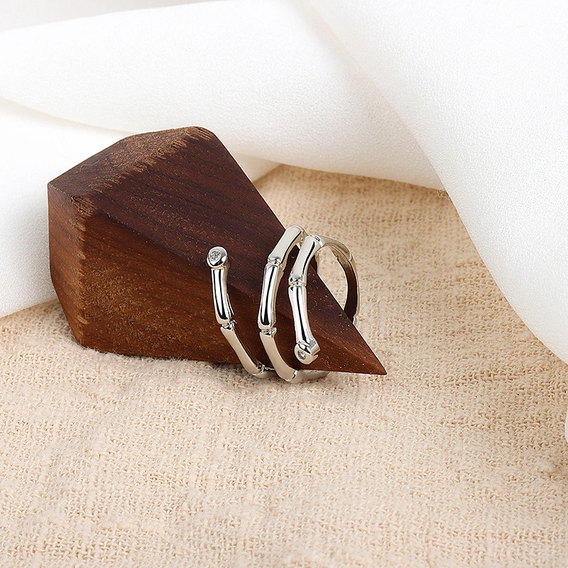 Double-layer Ring Ring Bamboo Joint Simple Niche Design Index Finger Ring