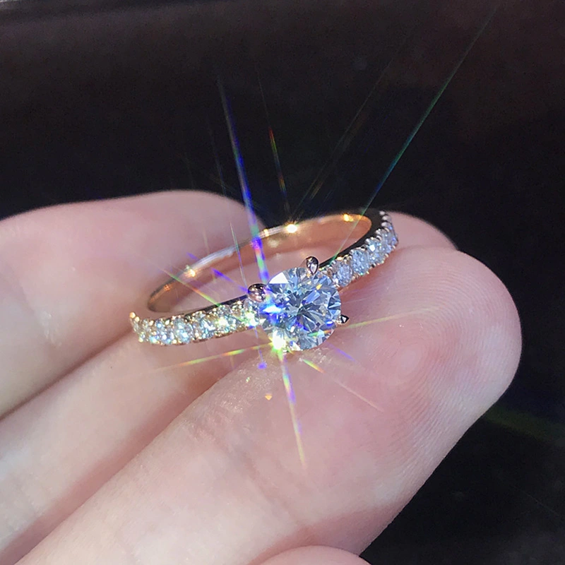 European And American Simple Ladies Fashion Simulation Diamond Ring