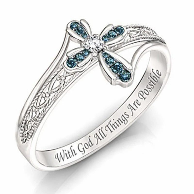 New Accessories Cross Religious Belief Ring