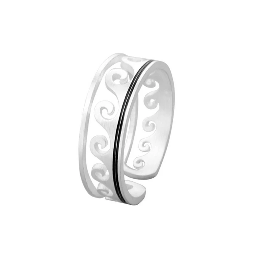 European And American Silver Wave Ring Ladies And Men's Beach Accessories