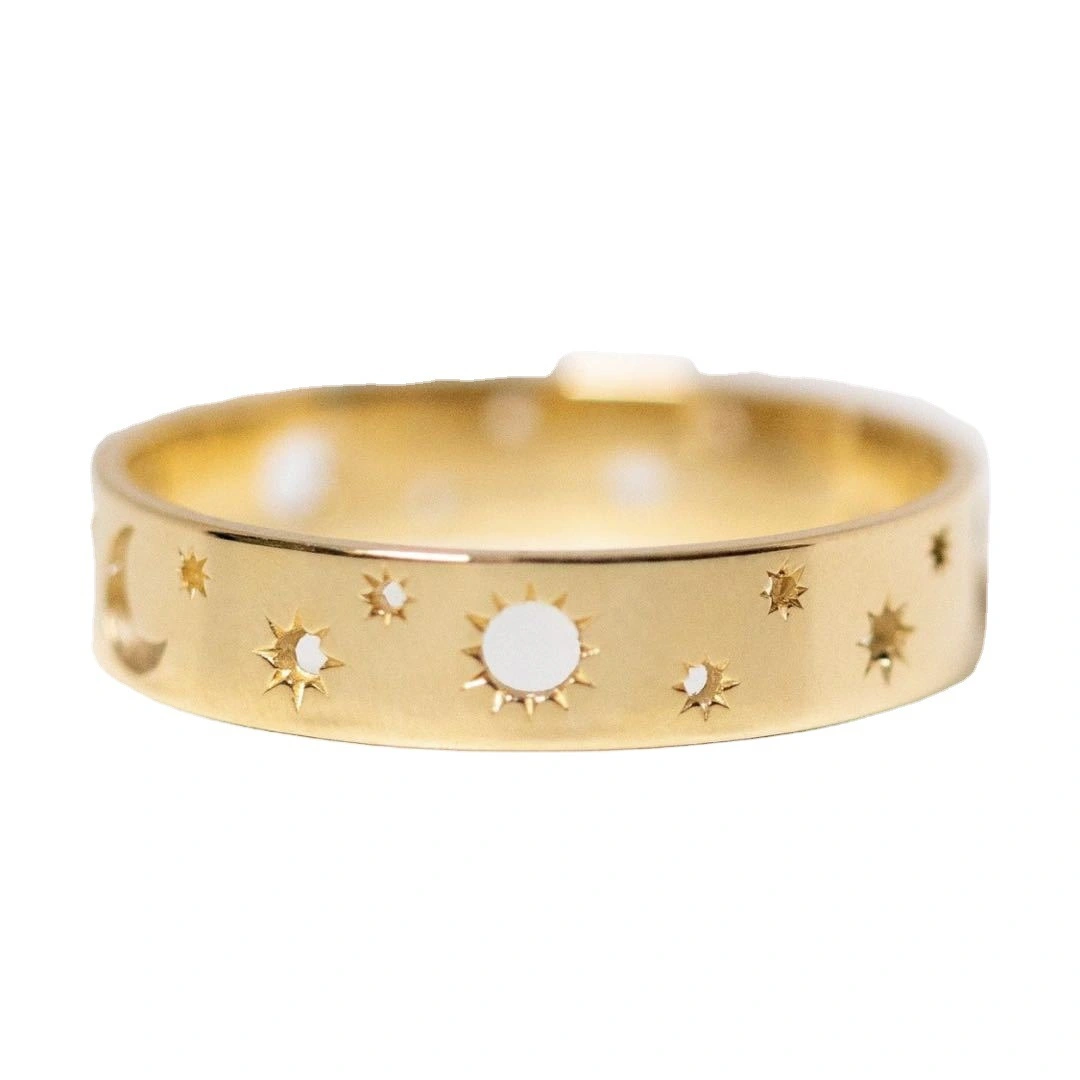 Hollow Star Moon Ring Cross-border Hot Sale Ring Couple Ring Simple