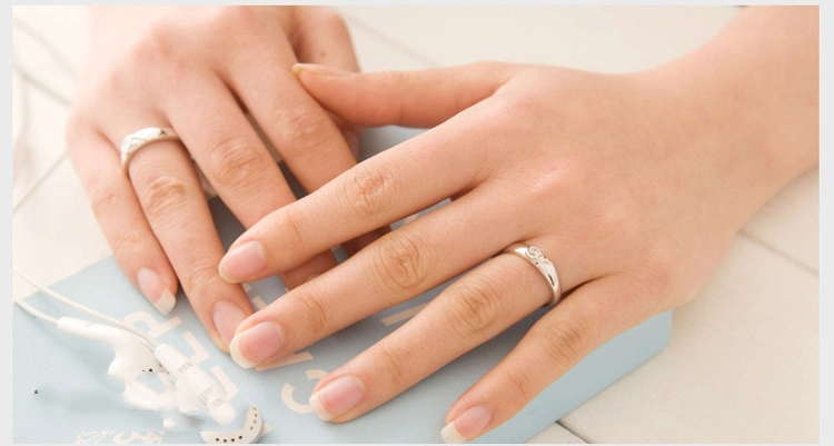 Sterling Silver And Platinum Plating Couple Ring