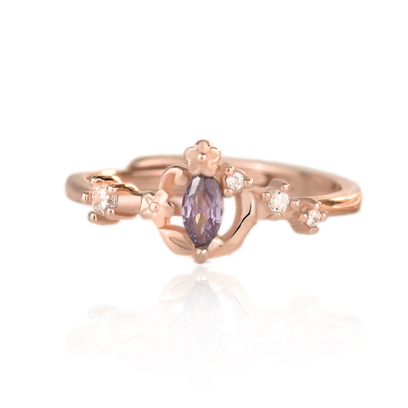 S925 Sterling Silver Crystal Ring