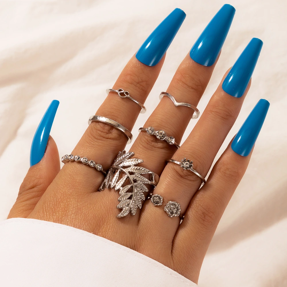 Ethnic Style New Ring Set, Geometric Cold Wind Multi-piece Combination Ring