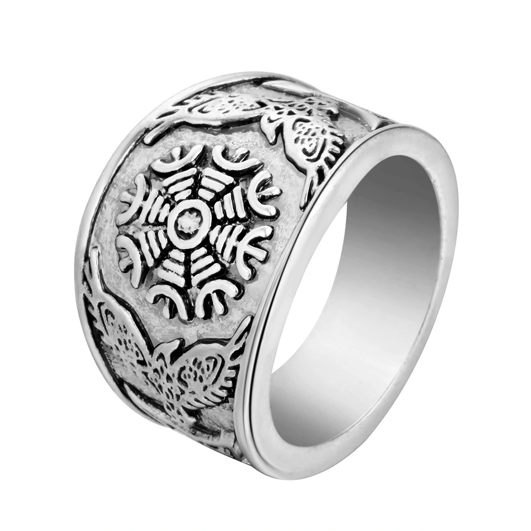 Personality Geometric Triangle Pattern Silver Ring
