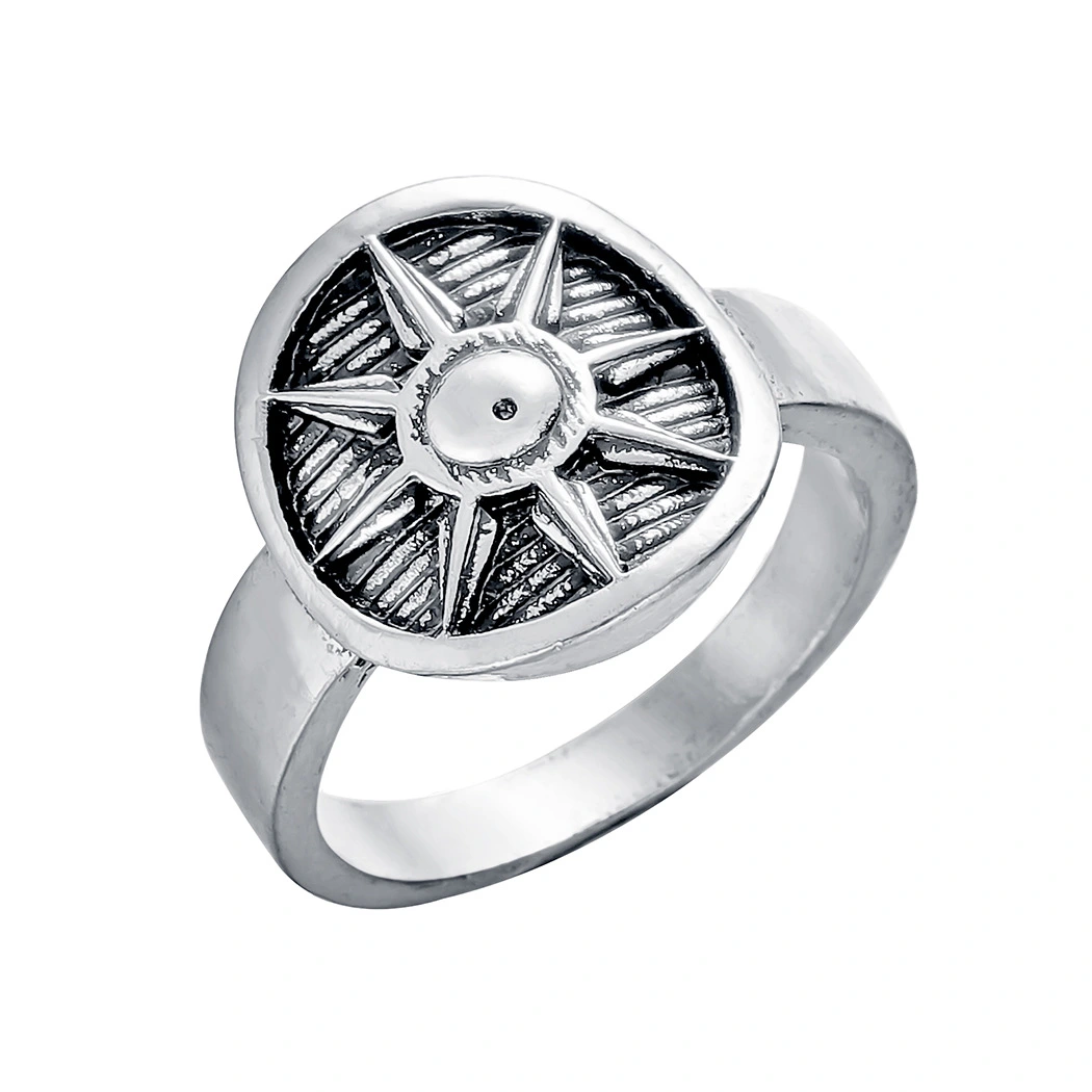 Personality Geometric Triangle Pattern Silver Ring
