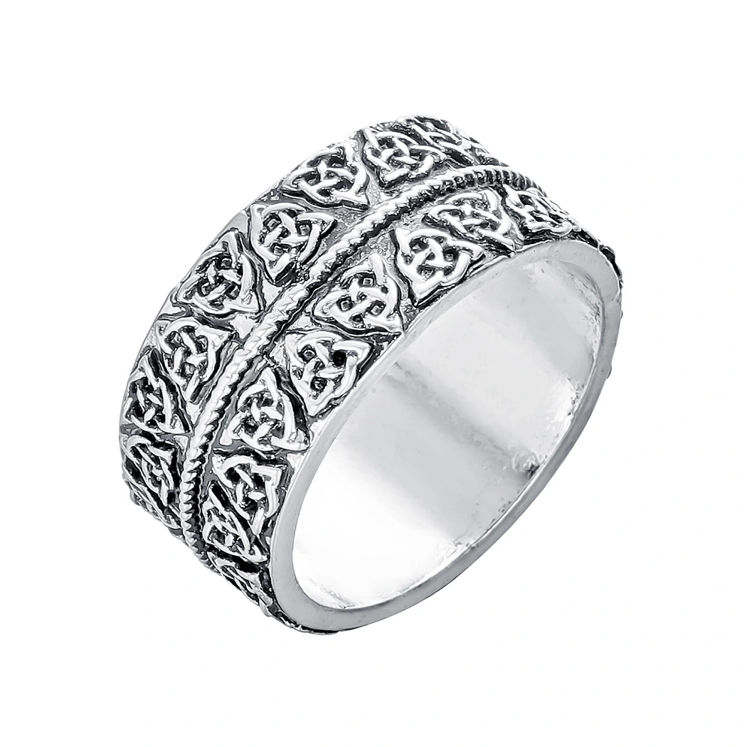 Personality Geometric Triangle Pattern Silver Ring