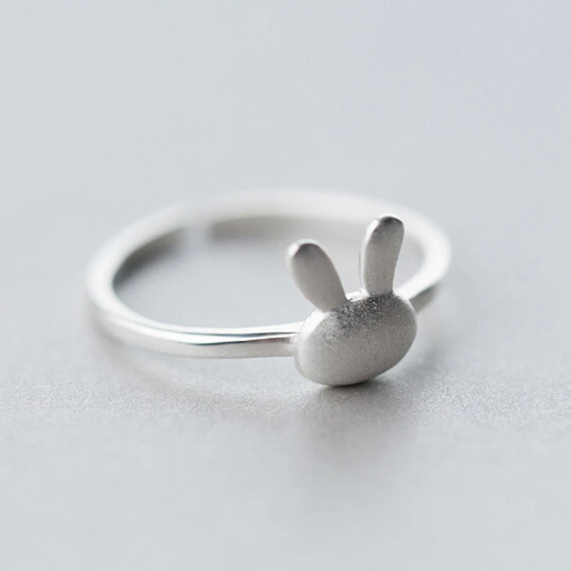 Rabbit Ring Female Forest Sweet Frosted Bunny Cute Ring