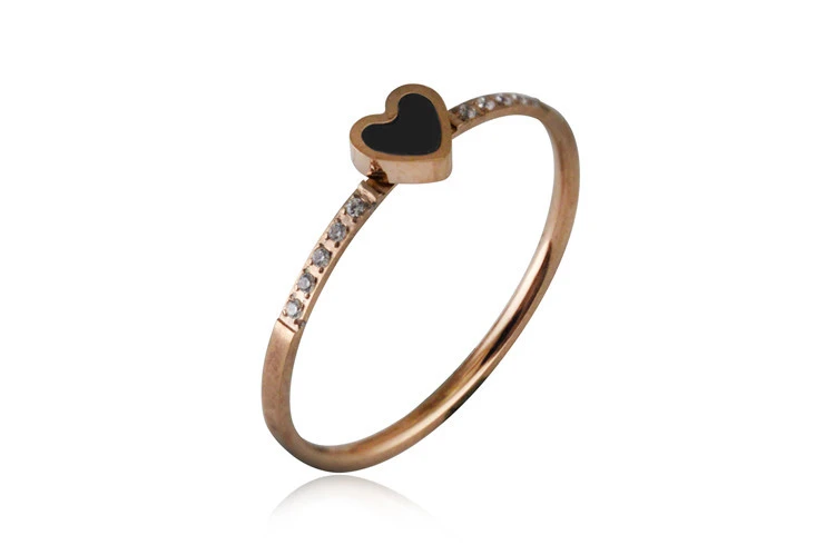 Mini Shell Love Peach Heart Titanium Steel Personality Temperament Female Ring