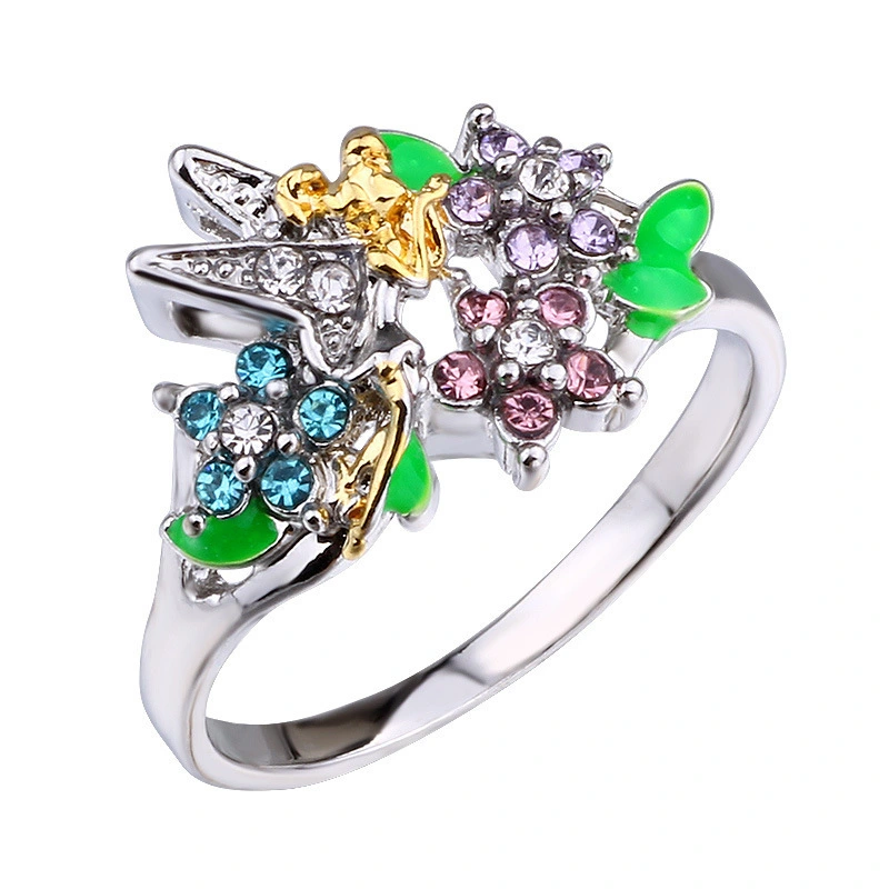 Fairy Angel Wings Epoxy Diamond Ring
