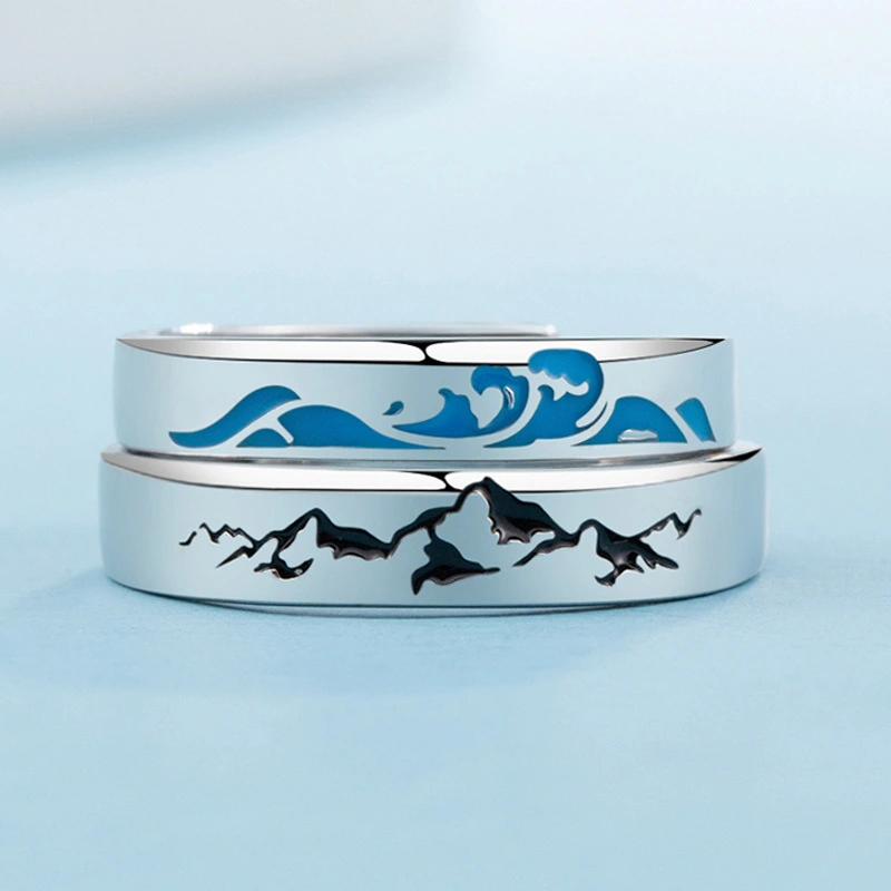 Couple Ring Female 925 Sterling Silver Pair Ring