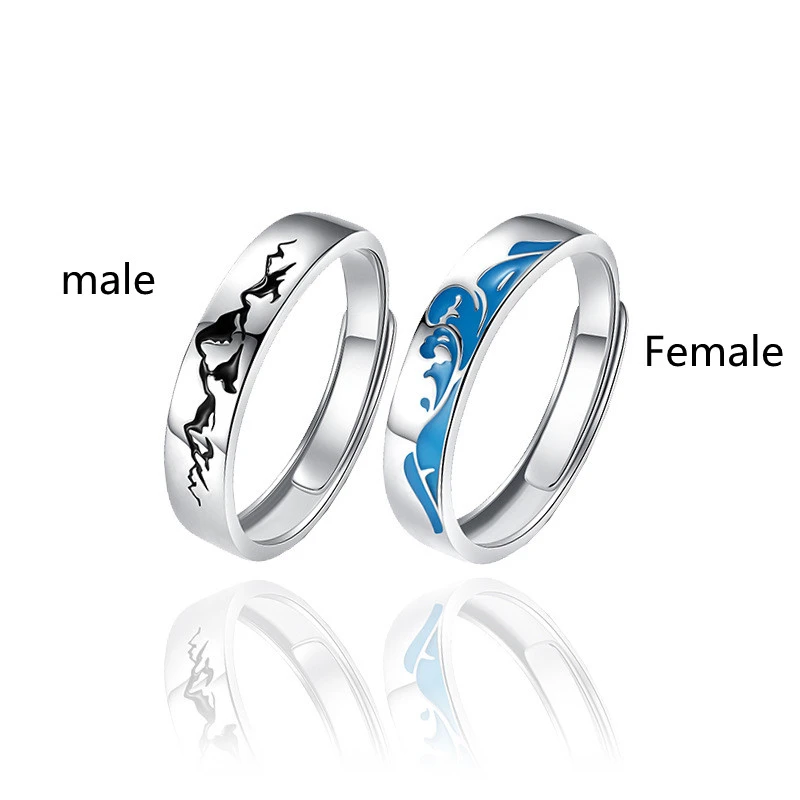 Couple Ring Female 925 Sterling Silver Pair Ring