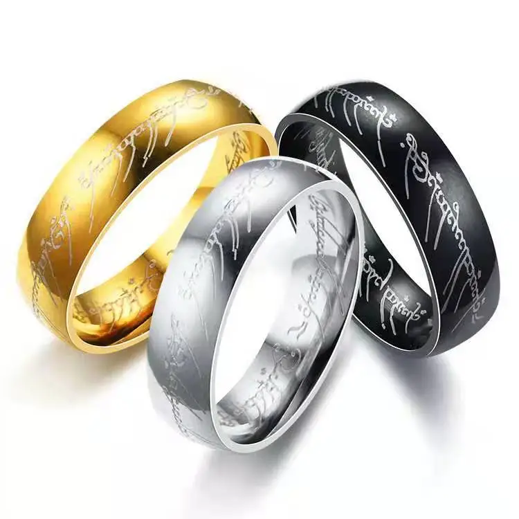 Titanium Steel Lord Of The Rings Couple Ring