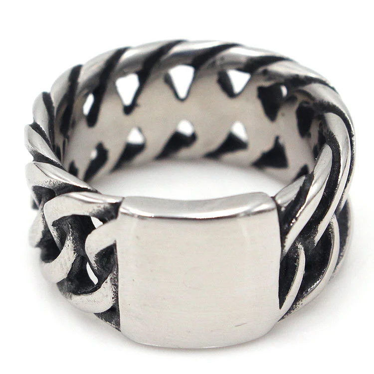 European And American Retro Men's Titanium Steel Ring