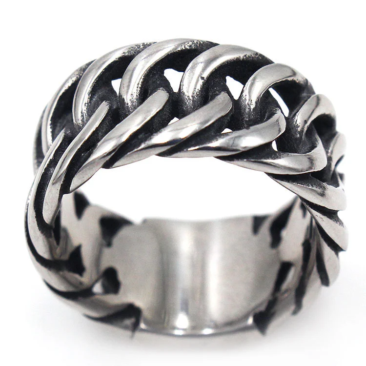 European And American Retro Men's Titanium Steel Ring