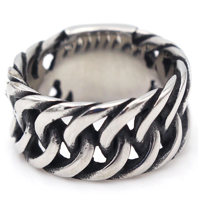 European And American Retro Men's Titanium Steel Ring