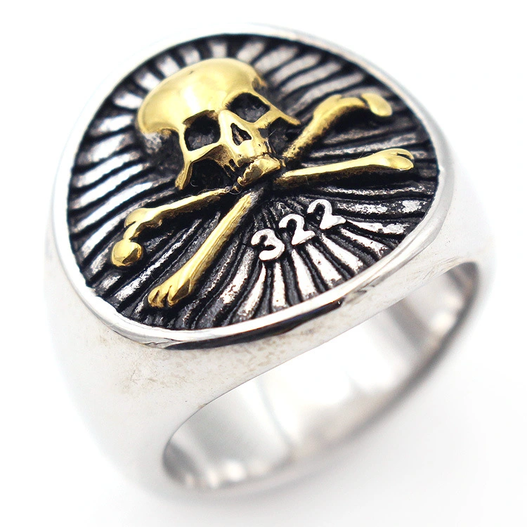 European And American Vintage Men's Titanium Steel Skull Ghost Ring