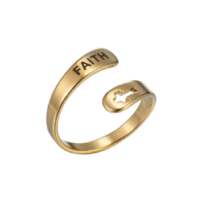 Niche Cold WindOpen Cross Geometric Love Ring