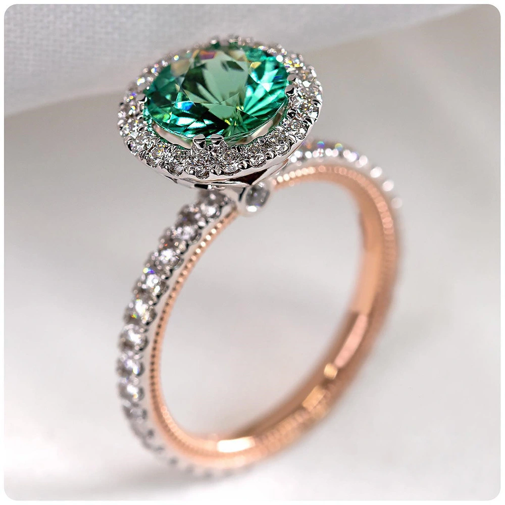 All-match Zircon Ladies Ring Silver-plated Copper