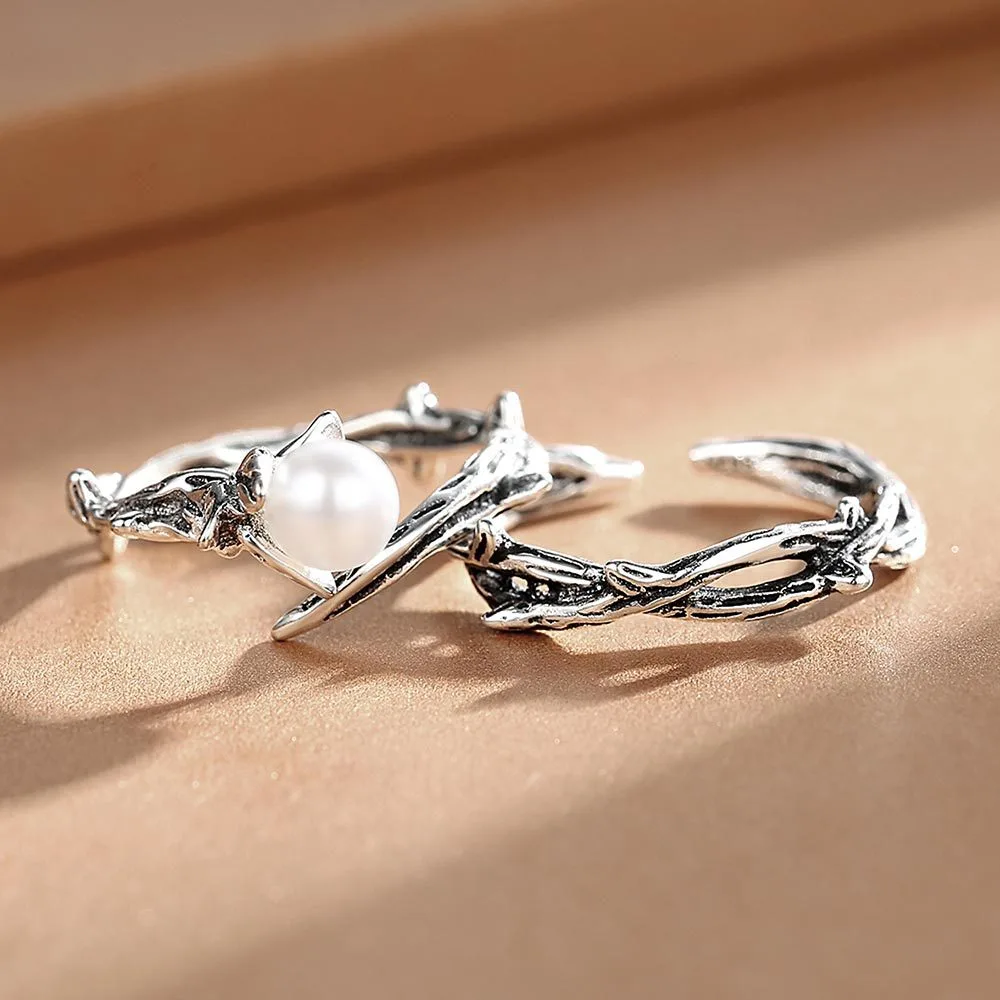 Vintage Thai Silver Rose Bud Ring