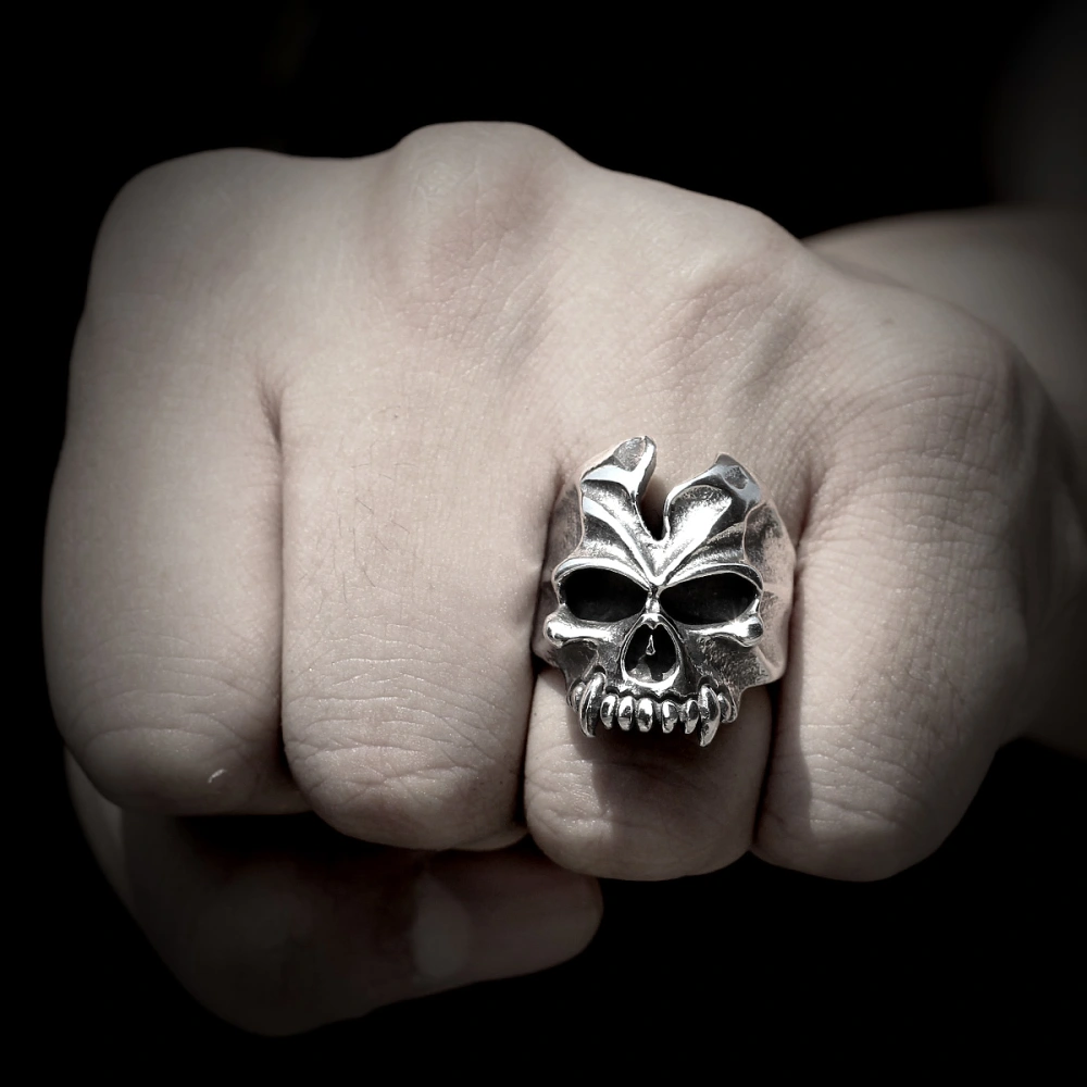 Men's Vintage Punk Jewelry Miao Silver Ring