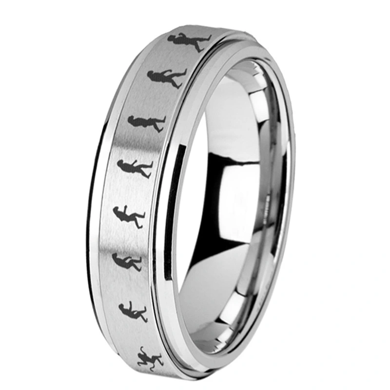 Human Evolution Chart Ring Rotating Ring Stainless Steel