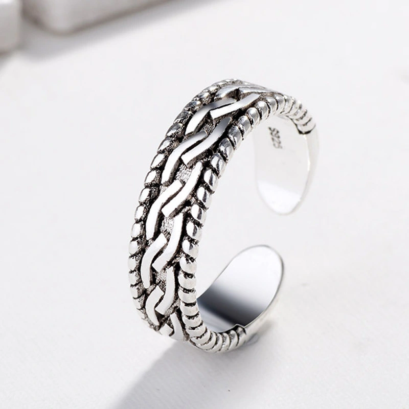 Korean Version Of Personality Fashion Jewelry Retro Old Style Twist Ring