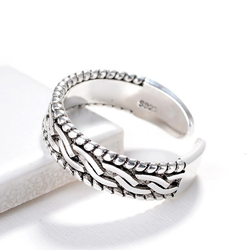 Korean Version Of Personality Fashion Jewelry Retro Old Style Twist Ring