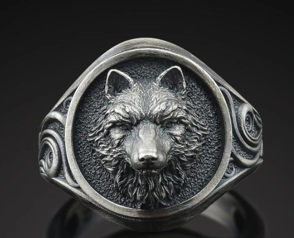 Jewelry Classic Domineering Wolf Head Trendy Men Ring Fashion Temperament