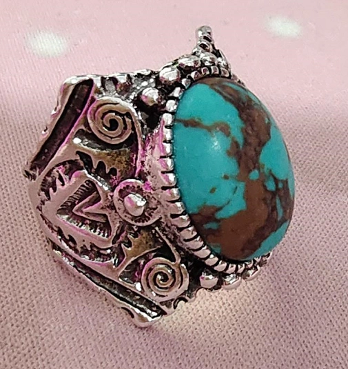 Turquoise Ring European And American Retro Smear Men And Women
