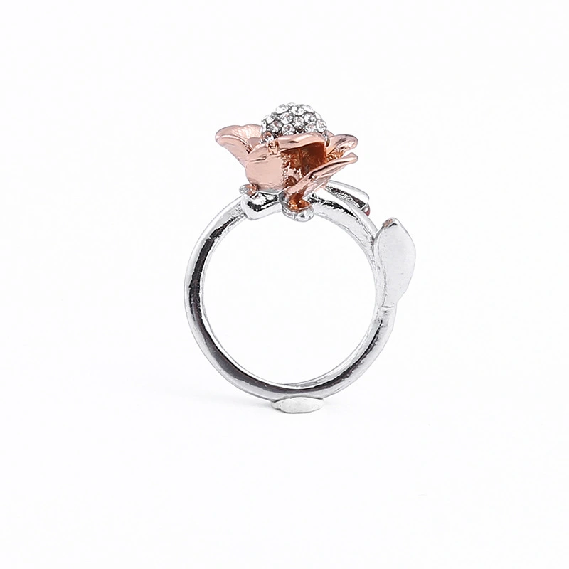 Fashion Diamond Ghost Head Skull Rose Ring