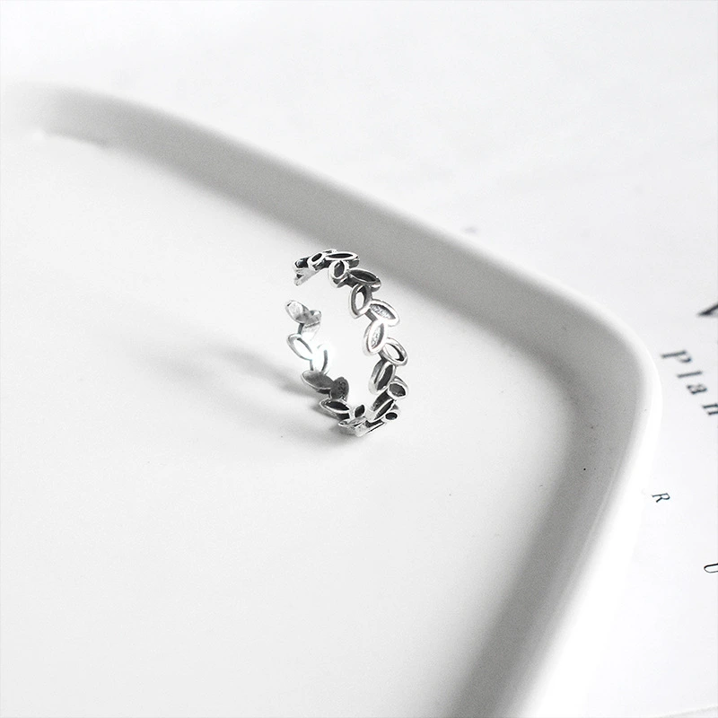 Women's Leaf Silver Ring Fashion Jewelry