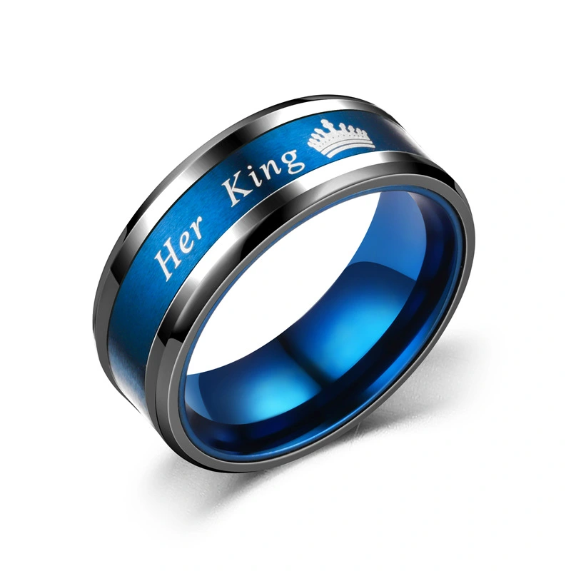 Titanium Steel Ring Between Black And Purple