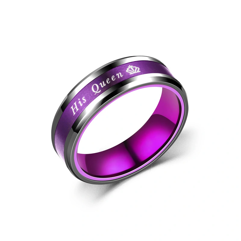 Titanium Steel Ring Between Black And Purple