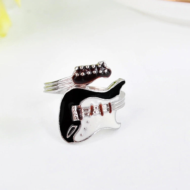 European And American New Alloy Drip Guitar Ring