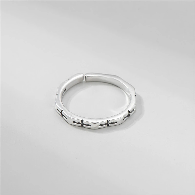 Sterling Silver Cross Ring Female Retro Simple Niche