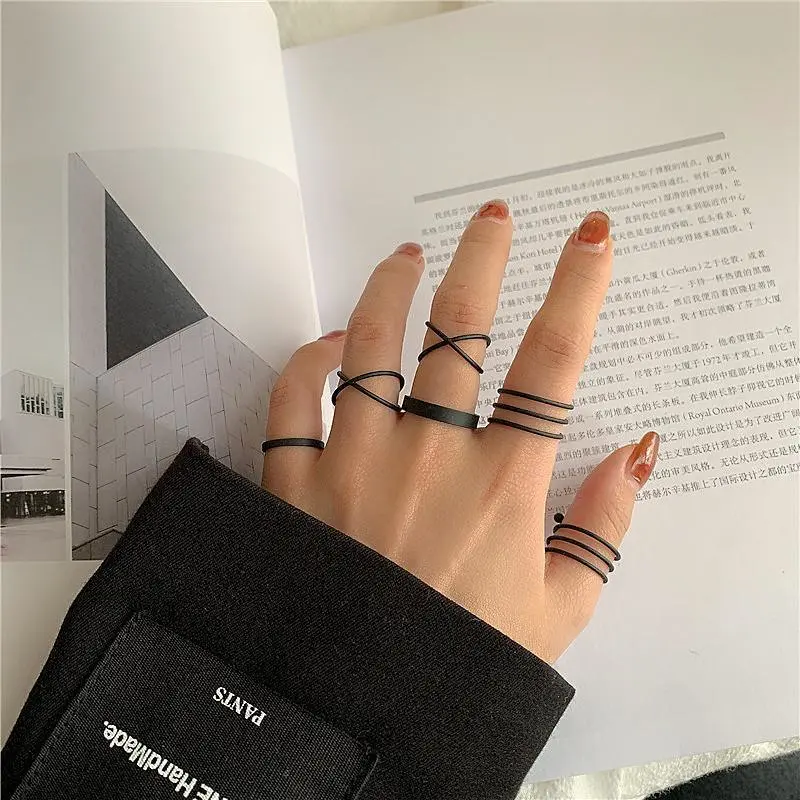 Women's Ins Simple Geometric Niche Joint Ring Set