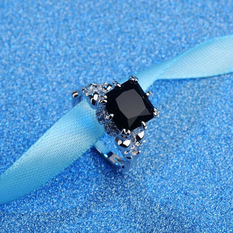 European And American Popular Plated Platinum Zircon Ring