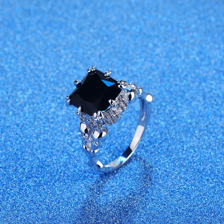 European And American Popular Plated Platinum Zircon Ring