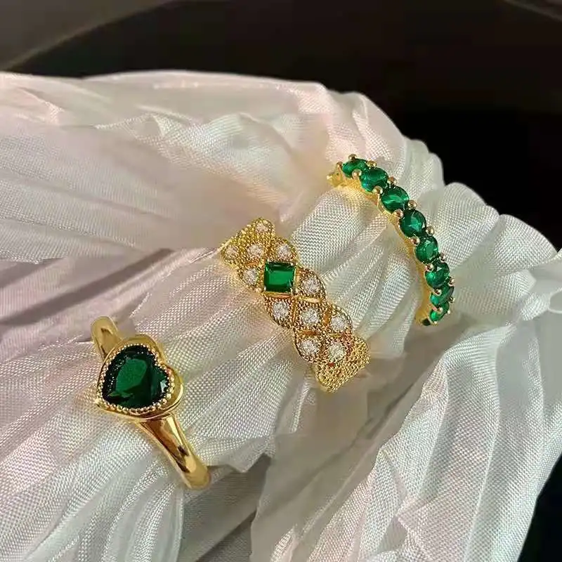 18K Gold-plated Niche  Emerald Ring